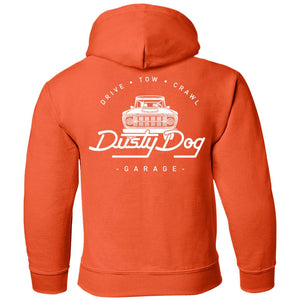 Dusty Dog white logo 2-sided print G185B Gildan Youth Pullover Hoodie