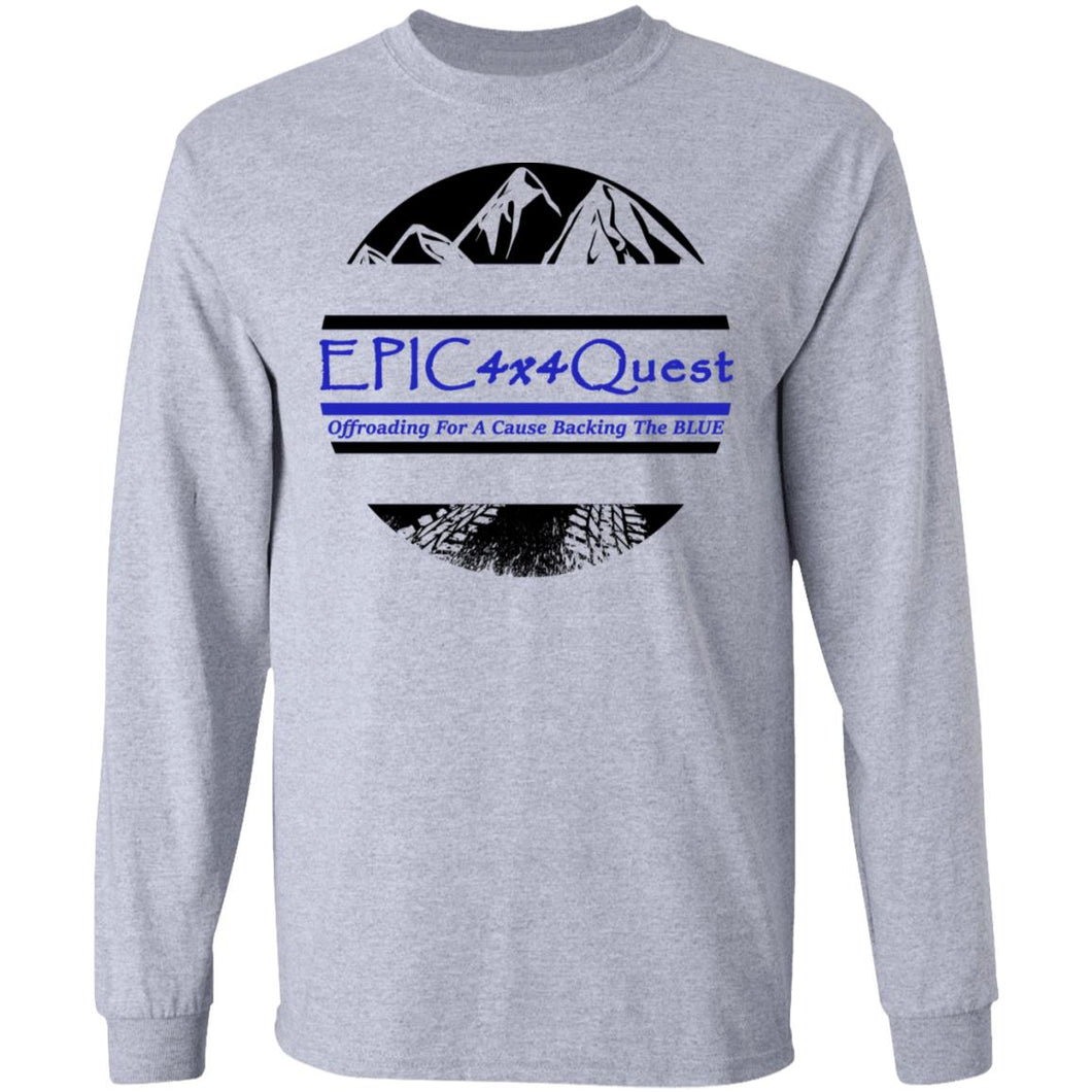 Circle EPIC Mountain Black and Blue G240 LS Ultra Cotton T-Shirt