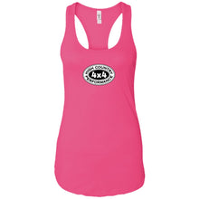 Load image into Gallery viewer, HCP4x4 black &amp; white logo 2-sided print NL1533 Next Level Ladies Ideal Racerback Tank