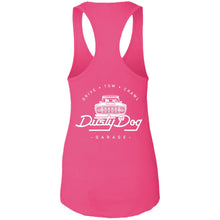 Load image into Gallery viewer, Dusty Dog white logo 2-sided print NL1533 Next Level Ladies Ideal Racerback Tank