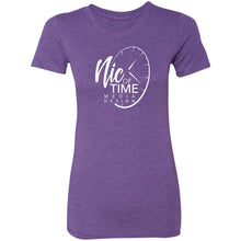 Load image into Gallery viewer, Nic of Time white logo NL6710 Ladies&#39; Triblend T-Shirt