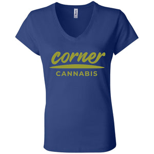 Corner Cannabis B6005 Ladies' Jersey V-Neck T-Shirt