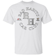 Load image into Gallery viewer, Bad Habits Car Club 2-sided print G500B Youth 5.3 oz 100% Cotton T-Shirt