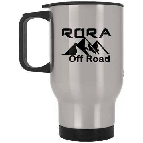 RORA black logo XP8400S Silver Stainless Travel Mug