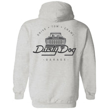 Load image into Gallery viewer, Dusty Dog gray logo 2-sided print G185 Gildan Pullover Hoodie 8 oz.
