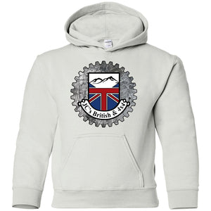 JC's British round logo G185B Gildan Youth Pullover Hoodie