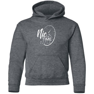 Nic of Time white logo G185B Youth Pullover Hoodie