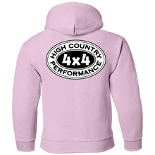 Load image into Gallery viewer, HCP4x4 black &amp; white logo 2-sided print G185B Gildan Youth Pullover Hoodie