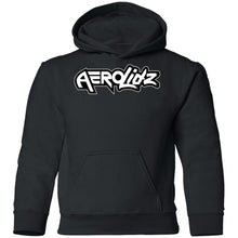 Load image into Gallery viewer, AeroLidz black &amp; white G185B Youth Pullover Hoodie