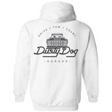 Load image into Gallery viewer, Dusty Dog gray logo 2-sided print G185 Gildan Pullover Hoodie 8 oz.