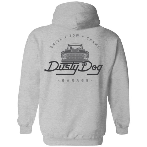 Dusty Dog gray logo 2-sided print G185 Gildan Pullover Hoodie 8 oz.