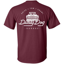 Load image into Gallery viewer, Dusty Dog white logo 2-sided print G200 Gildan Ultra Cotton T-Shirt