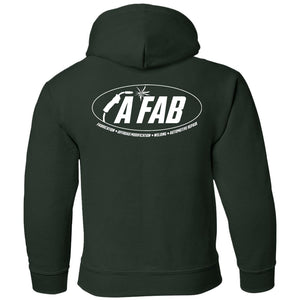 A Fab white logo G185B Youth Pullover Hoodie