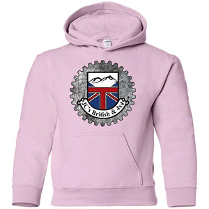 JC's British round logo G185B Gildan Youth Pullover Hoodie