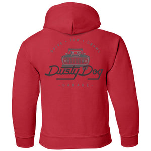 Dusty Dog gray logo 2-sided print G185B Gildan Youth Pullover Hoodie