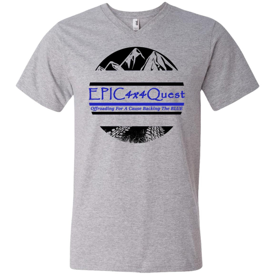 Circle EPIC Mountain Black and Blue 982 Men's Printed V-Neck T-Shirt