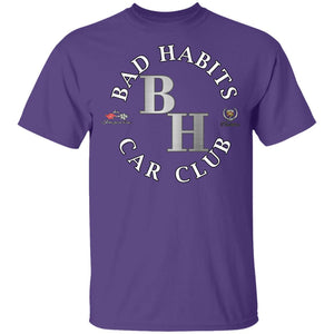 Bad Habits Car Club 2-sided print G500B Youth 5.3 oz 100% Cotton T-Shirt