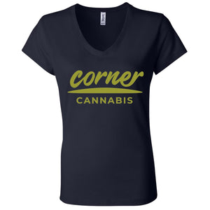 Corner Cannabis B6005 Ladies' Jersey V-Neck T-Shirt