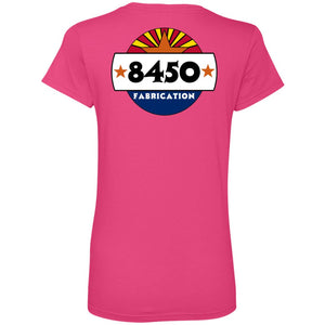 8450 Fab back logo only 88VL Ladies' V-Neck T-Shirt