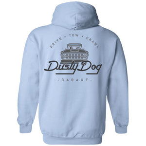 Dusty Dog gray logo 2-sided print G185 Gildan Pullover Hoodie 8 oz.
