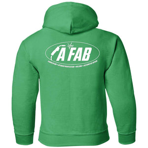 A Fab white logo G185B Youth Pullover Hoodie