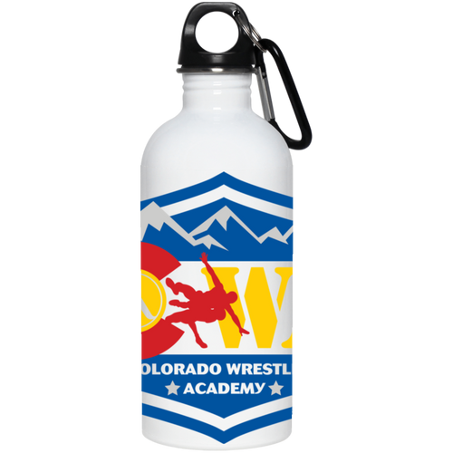 Colorado Wrestling Academy full wrap-around logo 23663 20 oz. Stainless Steel Water Bottle