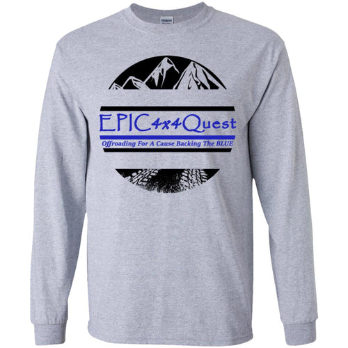 Circle EPIC Mountain Black and Blue G240B Youth LS T-Shirt