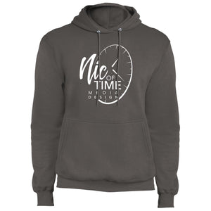 Nic of Time white logo PC78H Core Fleece Pullover Hoodie