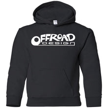 Load image into Gallery viewer, Offroad Design white logo G185B Gildan Youth Pullover Hoodie