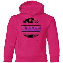 Load image into Gallery viewer, Circle EPIC Mountain Black and Blue G185B Youth Pullover Hoodie