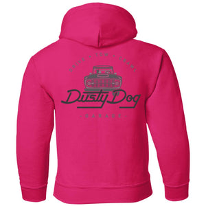 Dusty Dog gray logo 2-sided print G185B Gildan Youth Pullover Hoodie