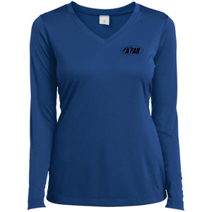 A Fab LST353LS Ladies’ Long Sleeve Performance V-Neck Tee