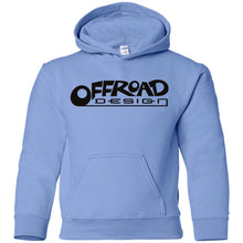 Load image into Gallery viewer, Offroad Design black logo G185B Gildan Youth Pullover Hoodie