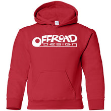 Load image into Gallery viewer, Offroad Design white logo G185B Gildan Youth Pullover Hoodie