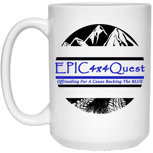 Circle EPIC Mountain Black and Blue 21504 15 oz. White Mug