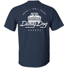 Load image into Gallery viewer, Dusty Dog white logo 2-sided print G200 Gildan Ultra Cotton T-Shirt