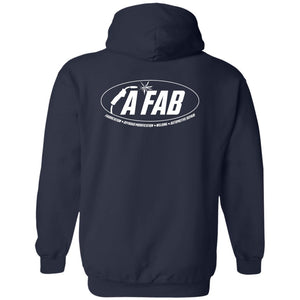 A Fab white logo G185 Pullover Hoodie
