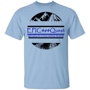 Circle EPIC Mountain Black and Blue G500B Youth 5.3 oz 100% Cotton T-Shirt