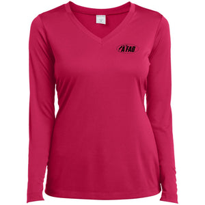 A Fab LST353LS Ladies’ Long Sleeve Performance V-Neck Tee