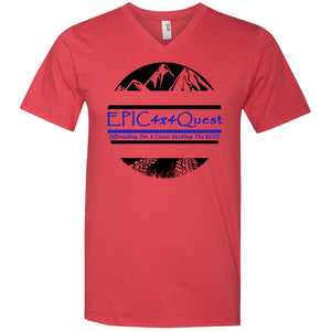 Circle EPIC Mountain Black and Blue 982 Men's Printed V-Neck T-Shirt
